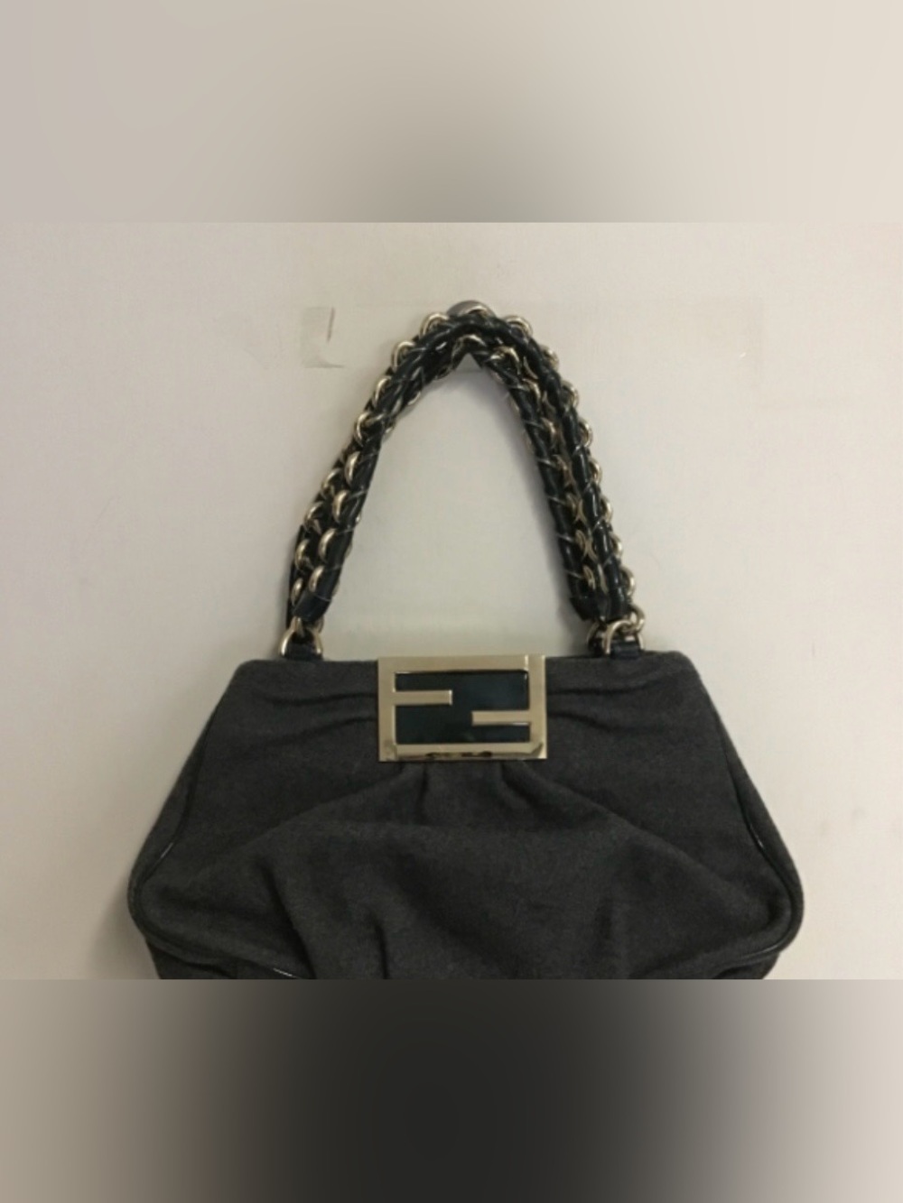 Fendi Vintage Green Patent Shoulder Bag